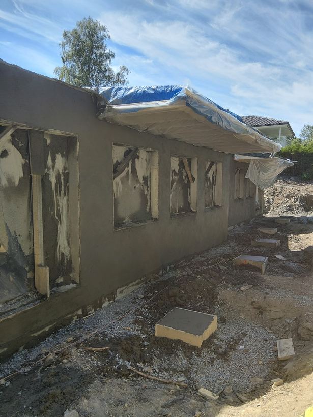 Ferdig sprøytet betongvegg